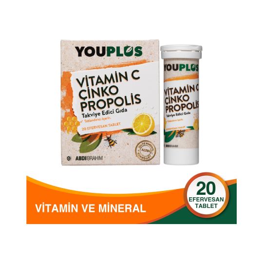 Youplus Vitamin C Çinko Propolis 20 Efervesan Tablet