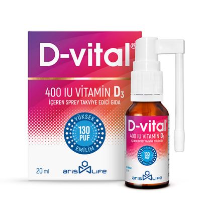 D-Vital D3 Vitamin D3 400 IU Sprey 20 ml