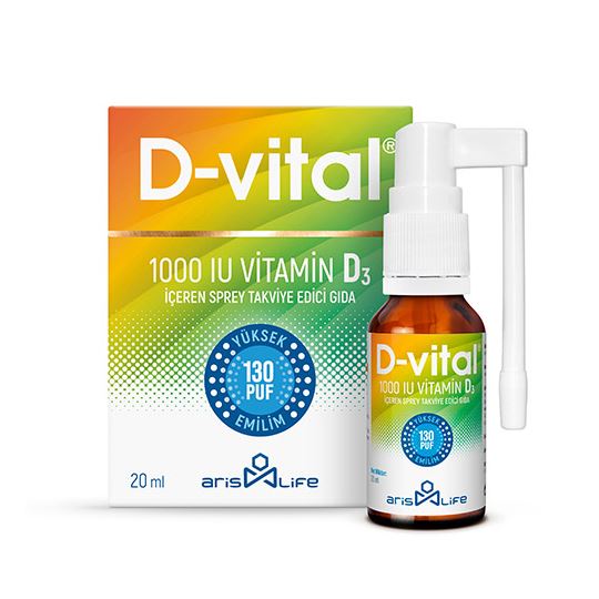 D-Vital D3 Vitamin D3 1000 IU Sprey 20 ml