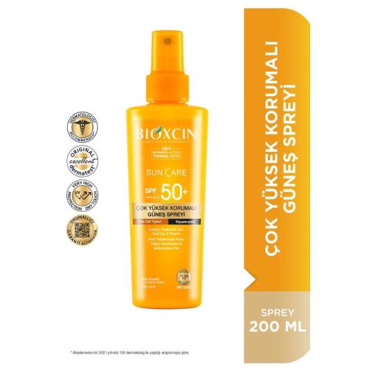 Bioxcin Sun Care Çok Yüksek Korumalı Tüm Ciltler Güneş Spreyi Spf 50+ 200 Ml