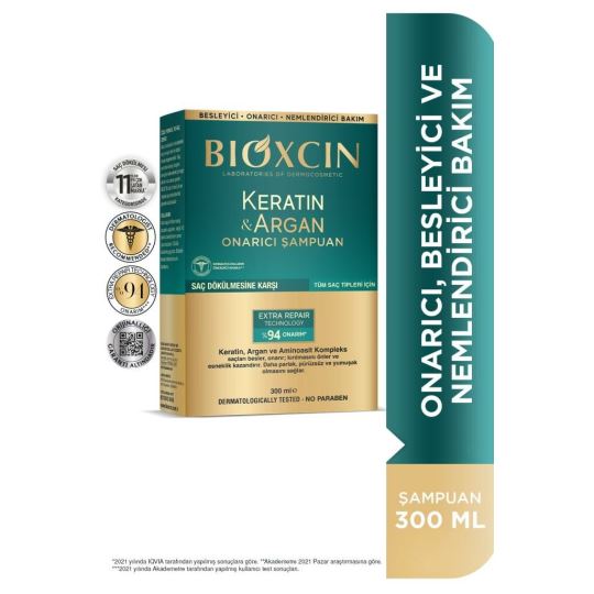 Bioxcin Keratin & Argan Onarıcı Şampuan 300 Ml - Yıpranmış Ve Hasar Görmüş Saçlar