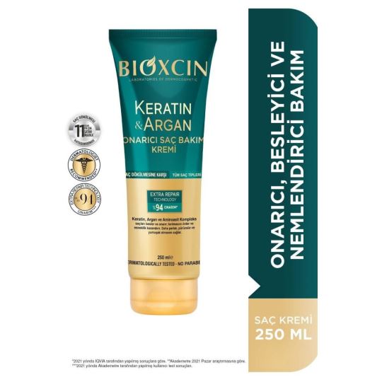 Bioxcin Keratin Argan Onarıcı Saç Bakım Kremi 250 Ml Yıpranmış Ve Hasar Görmüş Saçlar