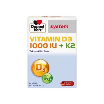 Doppel Herz Vitamin D3+K2 İçeren 60 Tablet