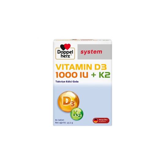 Doppel Herz Vitamin D3+K2 İçeren 60 Tablet