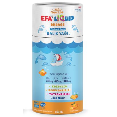 Efa Liquid Portakal Aromalı Balık Yağı Likit 150 ml