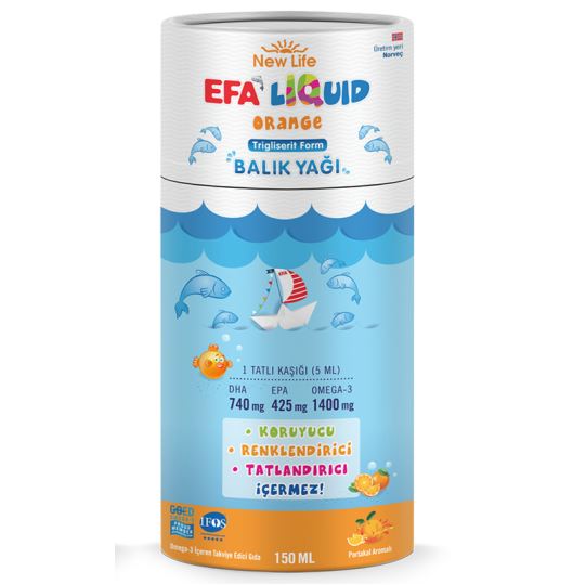 Efa Liquid Portakal Aromalı Balık Yağı Likit 150 ml