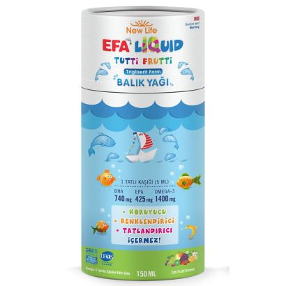 Efa Liquid Tutti Fruitti Aromalı Balık Yağı Likit 150 ml