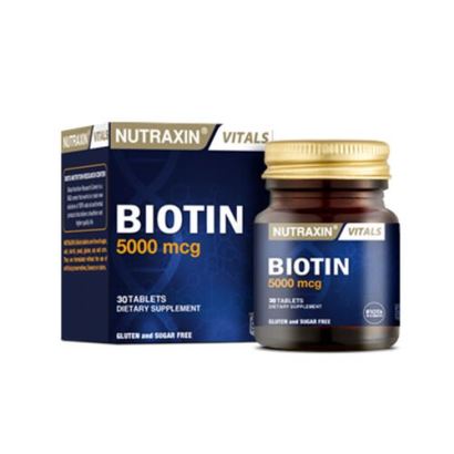 Nutraxin Biotin 5000 mcg Takviye Edici Gıda 30 Tablet