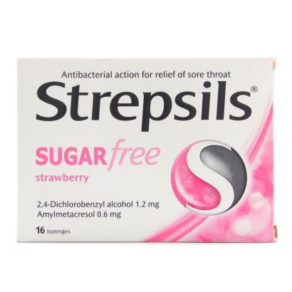 Strepsils Çilek Aromalı Şekersiz 16 Pastil