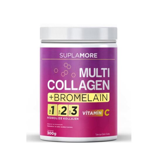 Suplamore Multi Collagen & Bromelain Tip1 Tip2 Tip3 Hidrolize Kolajen Powder 300gr.