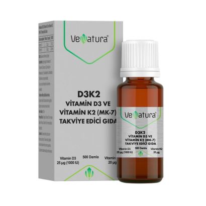 Venatura Vitamin D3 K2 (Menakuinon 7) Damla 20 Ml