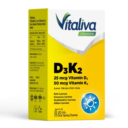 Vitaliva Vitamin D3k2 Sprey/Damla 20 ml