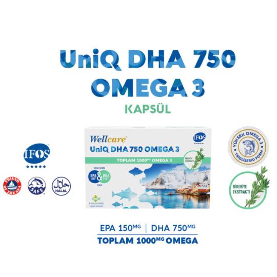 Wellcare Uniq Dha 750 Omega 3 1000 Mg 30 Yumuşak Kapsül