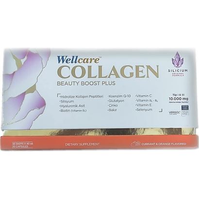 Wellcare Collagen Beauty Plus 10000 mg Frenk Üzümü & Portakal 30 x 40 ml